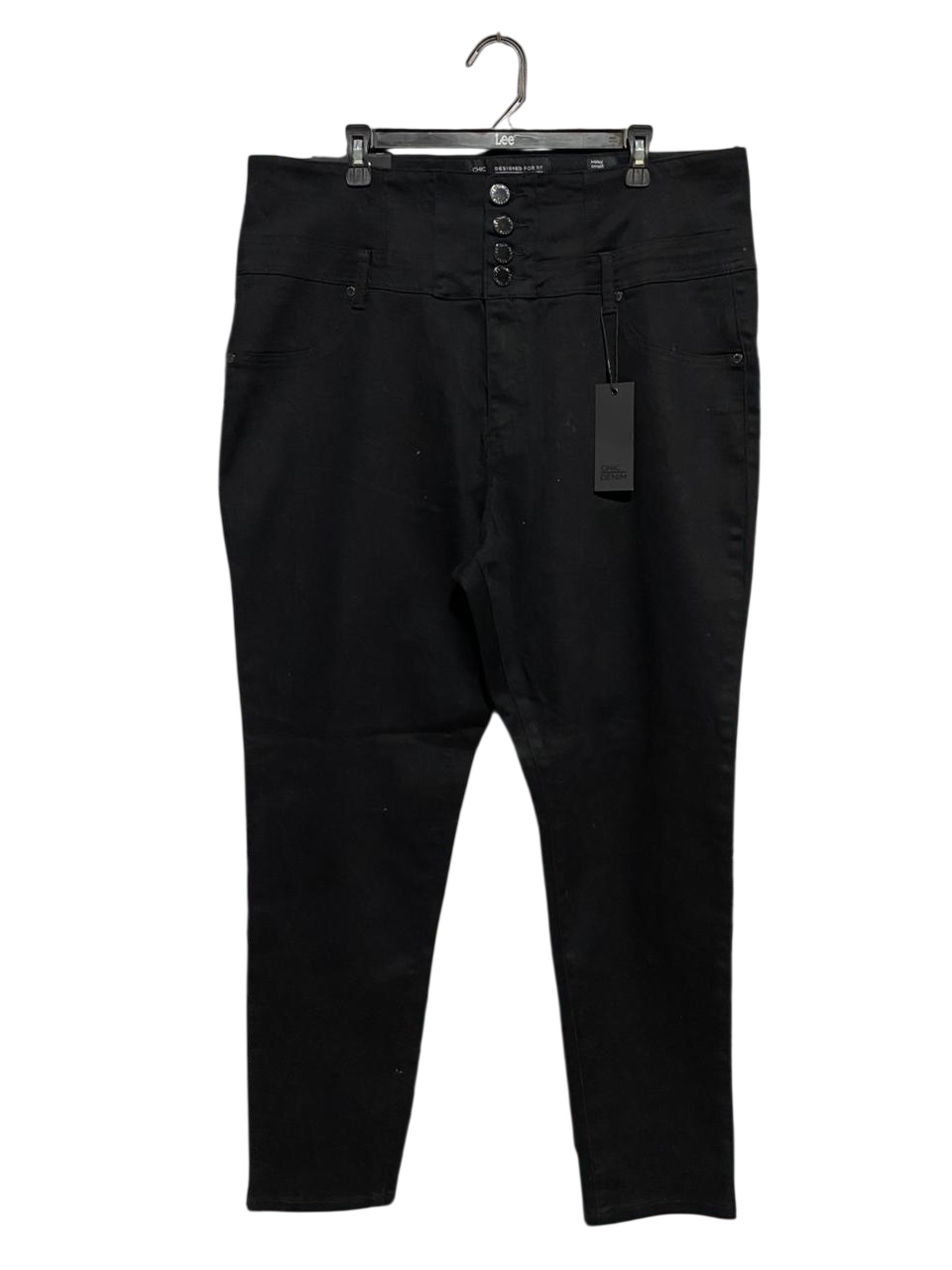 CHIC DENIM |XXL| WAIST 40| B27| HIGH-WAISTED MULTI-BUTTON SKINNY JEANS