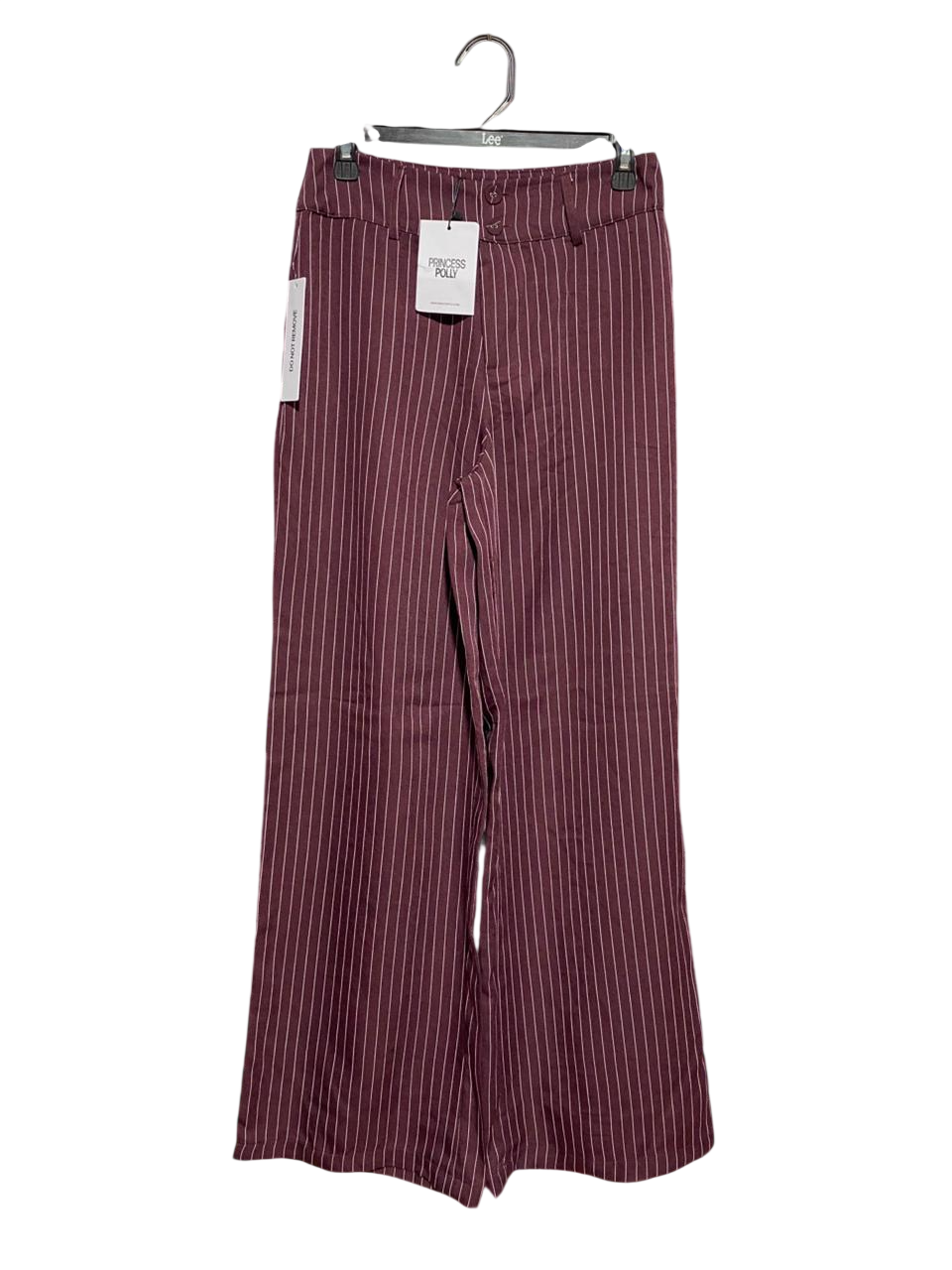 PRINCESS POLLY |S| WAIST 27| B27| HIGH-WAISTED PINSTRIPE WIDE-LEG TROUSERS