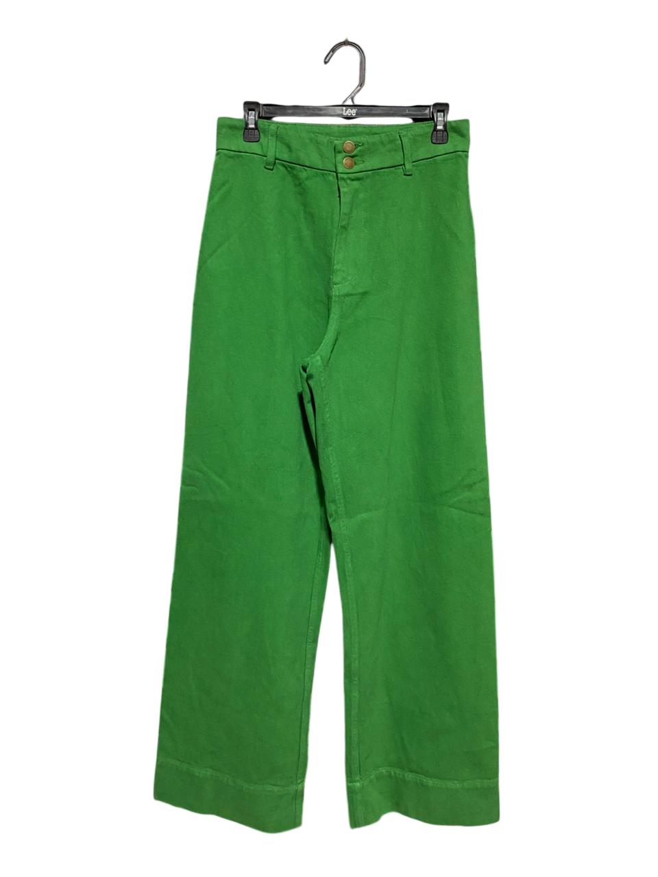 BELLE |L| WAIST 30| B27| WOMEN'S PREMIUM KELLY GREEN WIDE-LEG JEANS