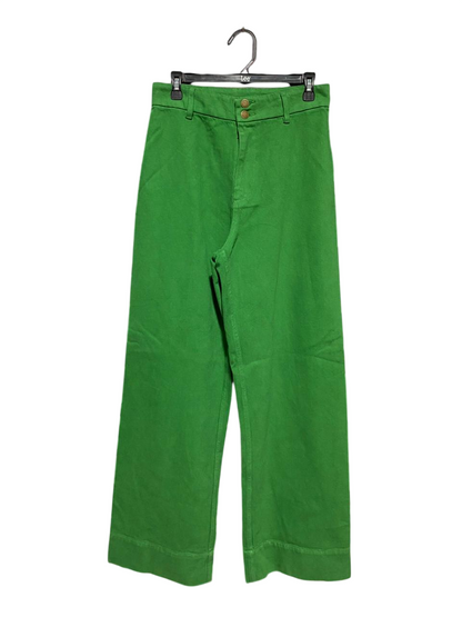 BELLE |L| WAIST 30| B27| WOMEN'S PREMIUM KELLY GREEN WIDE-LEG JEANS
