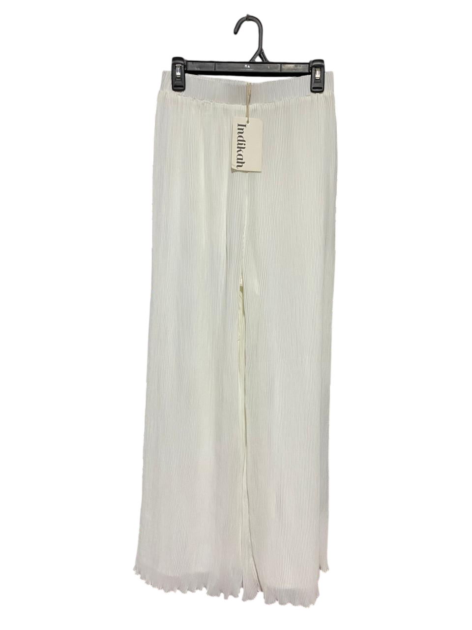 INDIKAH |M| BUST 26| B27| WOMEN'S PREMIUM OFF-WHITE PLISSÉ WIDE-LEG PANTS