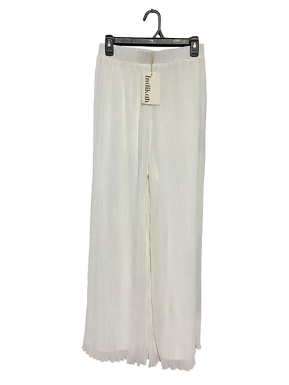 INDIKAH |M| BUST 26| B27| WOMEN'S PREMIUM OFF-WHITE PLISSÉ WIDE-LEG PANTS