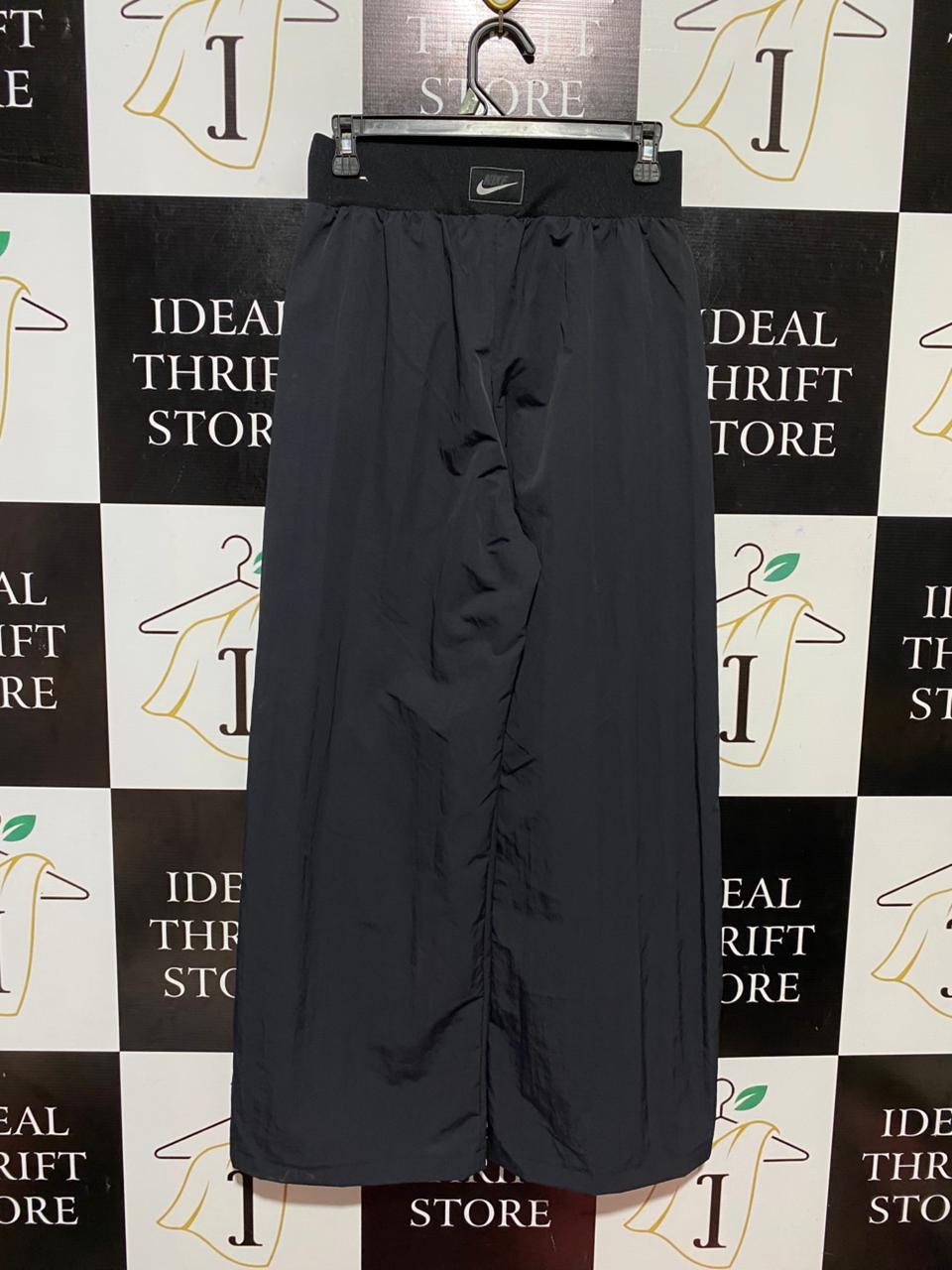 NIKE |S| WAIST 27| B27| WOMEN'S PREMIUM SOLID BLACK WIDE-LEG TRACK PANTS