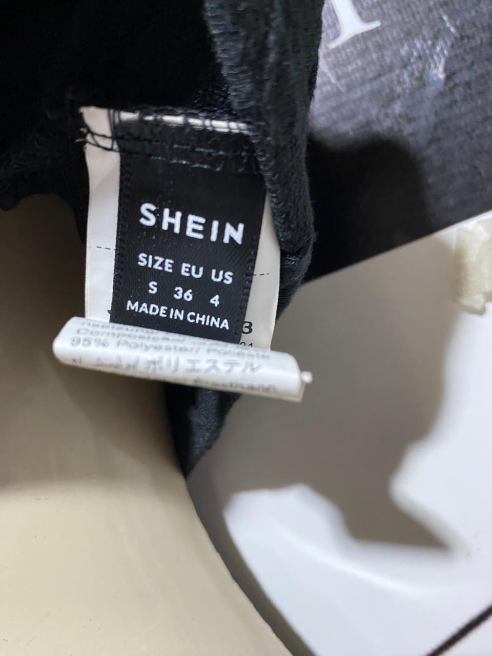SHEIN |S| B27| WOMEN'S PREMIUM BLACK CRINKLE TEXTURE 2-PIECE CO-ORD SET