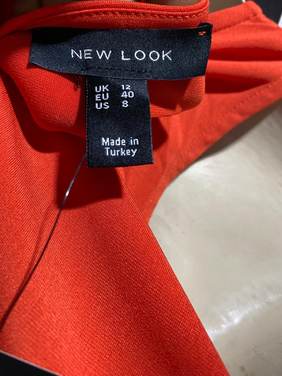 NEW LOOK |M| BUST 17| B27| WOMEN'S PREMIUM ORANGE ASYMMETRIC RUFFLE TANK TOP