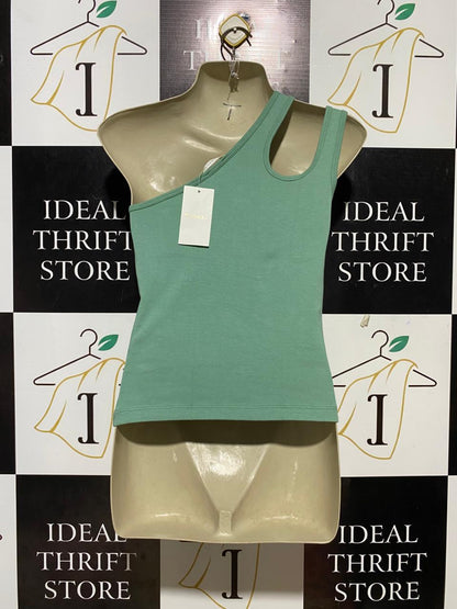 KOOKAI |M| BUST 15| B27| WOMEN'S PREMIUM MINT GREEN ONE-SHOULDER TANK TOP