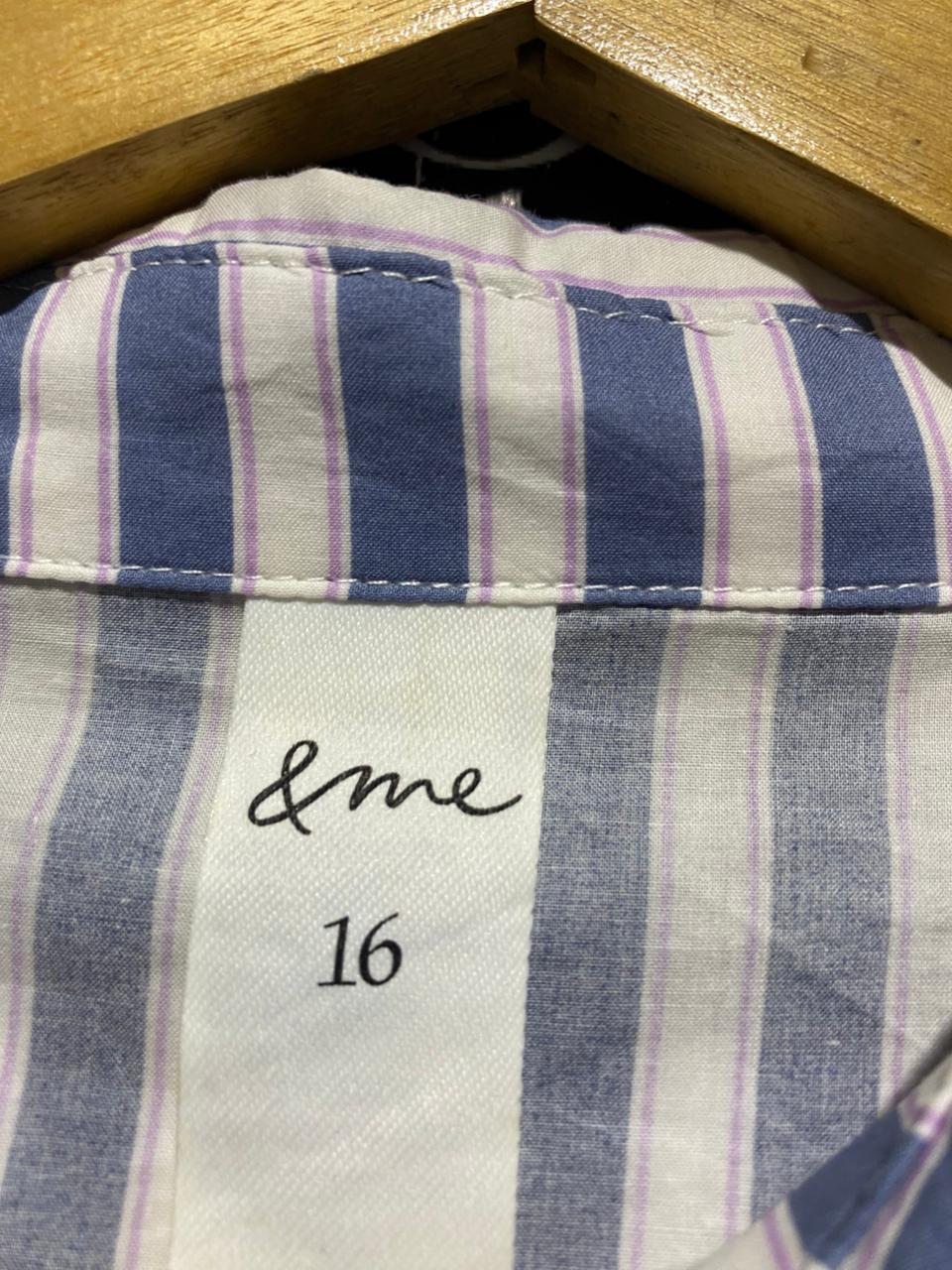 & ME |XL| B27| WOMEN'S PREMIUM BLUE & WHITE VERTICAL STRIPED 2-PIECE CO-ORD SET