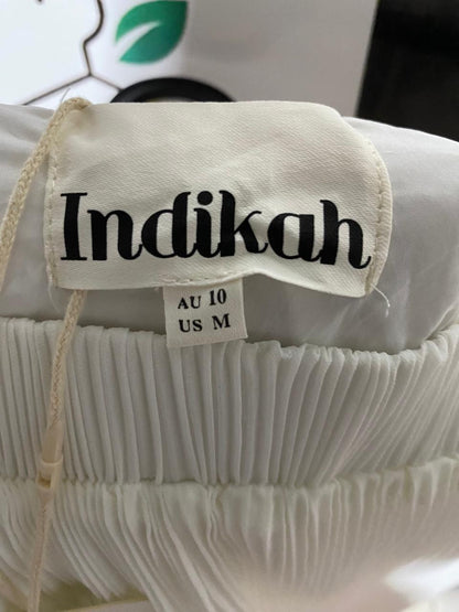 INDIKAH |M| BUST 26| B27| WOMEN'S PREMIUM OFF-WHITE PLISSÉ WIDE-LEG PANTS