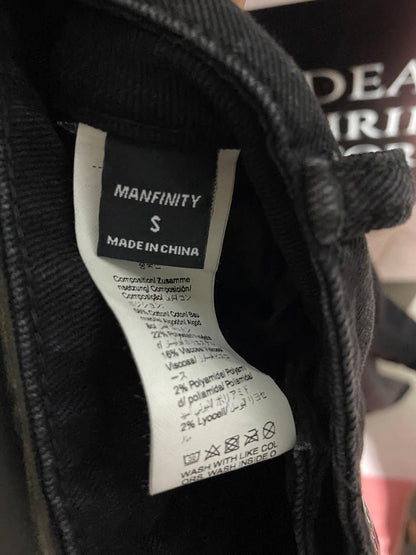 MANFINITY |XL| WAIST 32| B27| WOMEN'S PREMIUM SOLID BLACK HIGH-RISE CARGO PANTS – STRAIGHT-LEG UTILITY STREETWEAR DENIM TROUSERS