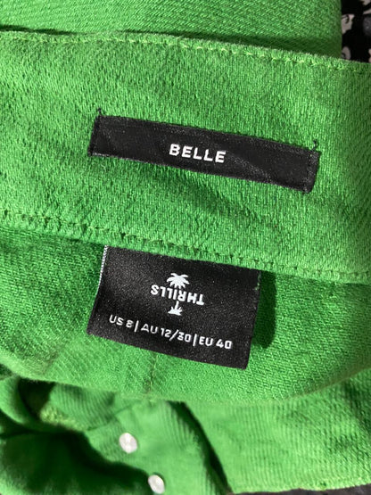 BELLE |L| WAIST 30| B27| WOMEN'S PREMIUM KELLY GREEN WIDE-LEG JEANS