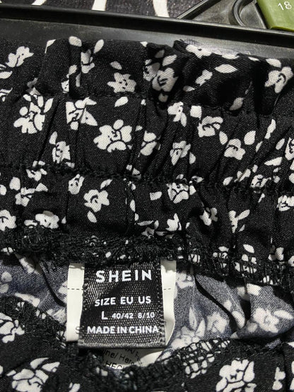 SHEIN |L| WAIST 29| B27| WOMEN'S PREMIUM BLACK & WHITE FLORAL MAXI SKIRT