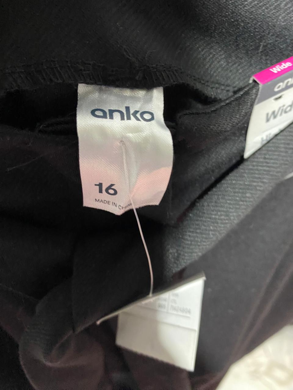ANKO |XXL| WAIST 37| B27| HIGH-WAISTED TIE-BELT WIDE-LEG TROUSERS