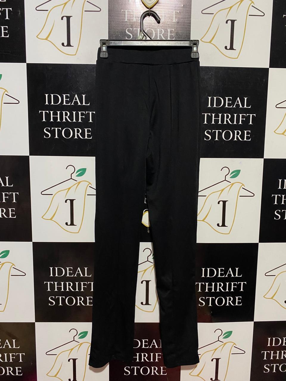 SHEIN |XS| WAIST 24| B27| CLASSIC BLACK HIGH-WAISTED SLIT HEM TROUSERS