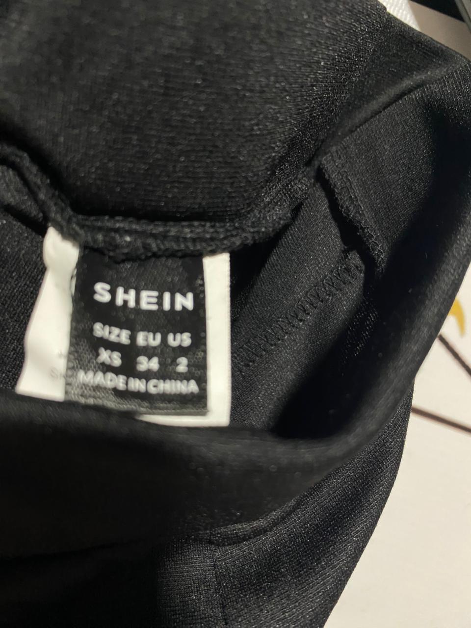SHEIN |XS| WAIST 24| B27| CLASSIC BLACK HIGH-WAISTED SLIT HEM TROUSERS