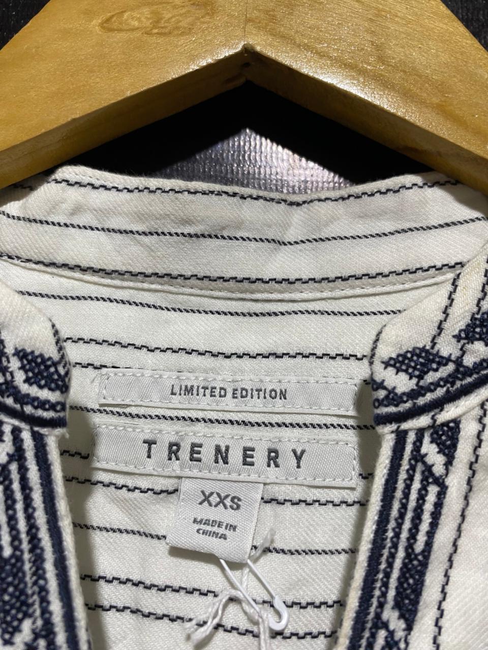 TRENERY |XS| BUST 20| B27| LIMITED EDITION EMBROIDERED STRIPED BLOUSE