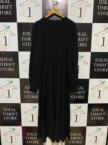 WITCHERY |M| BUST 18| B27| BLACK SMOCKED MIDI MAXI DRESS