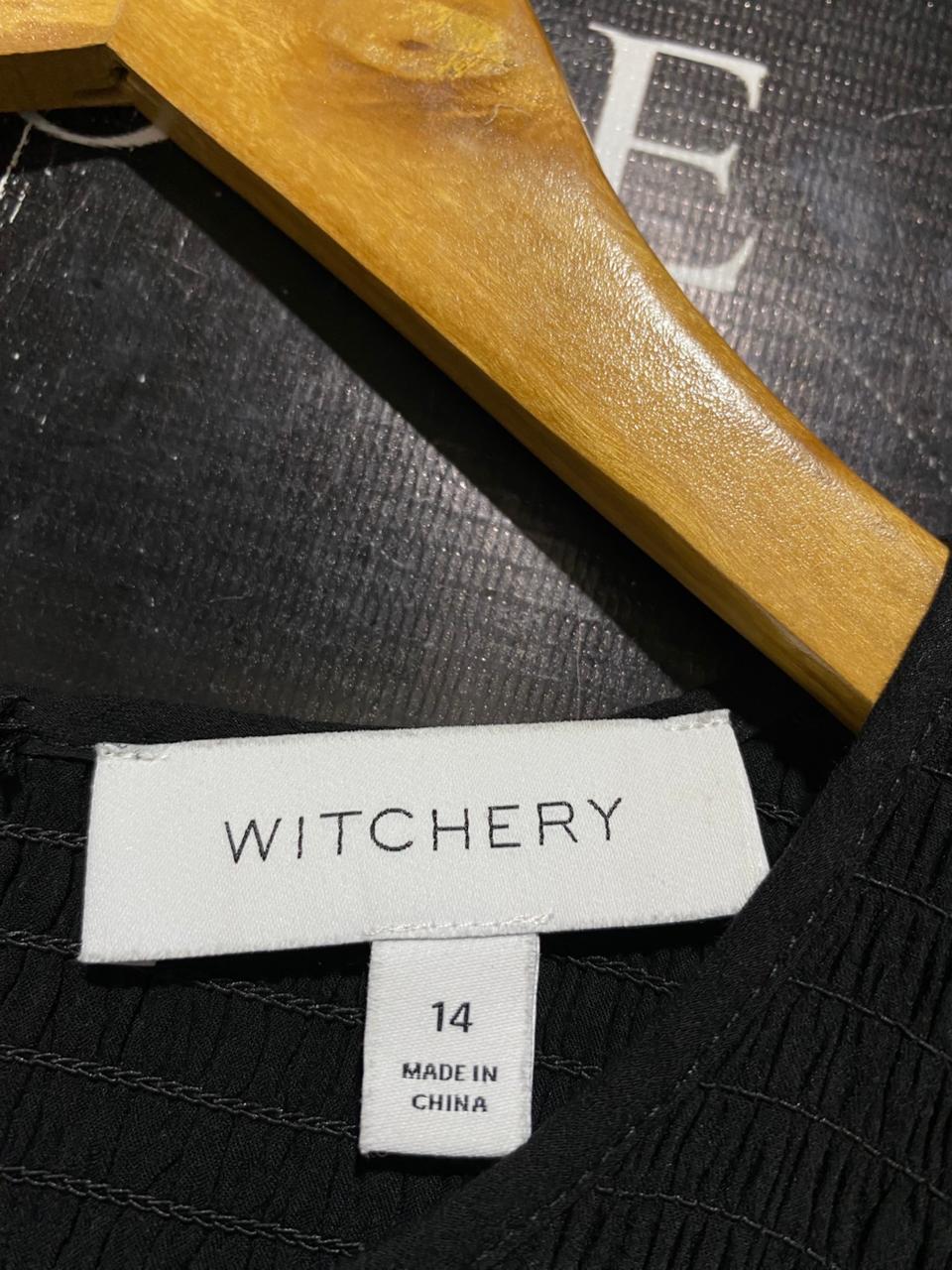 WITCHERY |M| BUST 18| B27| BLACK SMOCKED MIDI MAXI DRESS