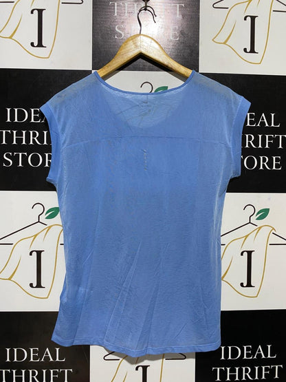 NIKE |M| BUST 18| B27| DRI-FIT WOMEN'S LIGHT BLUE ACTIVEWEAR TOP
