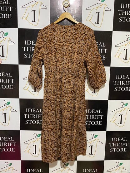 HQ |S| BUST 17| B27|  LEOPARD PRINT TIERED MIDI MAXI DRESS