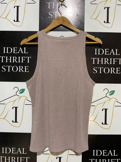 & ME| M| BUST 17| B27| ROSE GOLD SHIMMER RIBBED TANK TOP