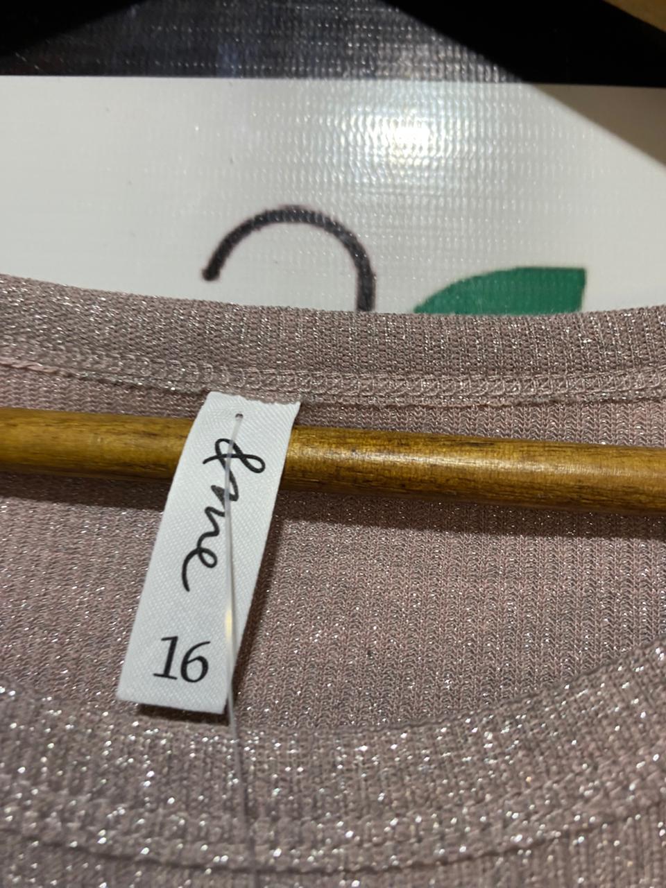 & ME| M| BUST 17| B27| ROSE GOLD SHIMMER RIBBED TANK TOP