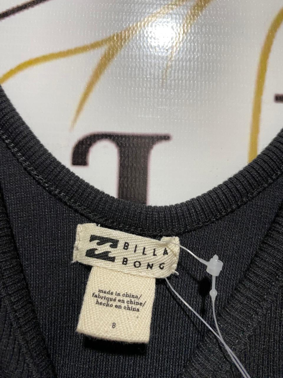 BILLA BONG |XS| BUST 12| B26| SOLID BLACK RIBBED TANK TOP