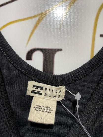 BILLA BONG |XS| BUST 12| B26| SOLID BLACK RIBBED TANK TOP