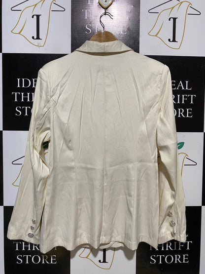 |XL| BUST 22| B26| CLASSIC OFF-WHITE SHAWL LAPEL BLAZER