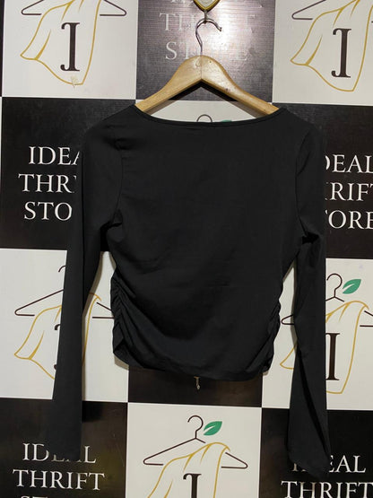 SHEIN |L| BUST 17| B26| RUCHED LONG SLEEVE SCOOP NECK TOP