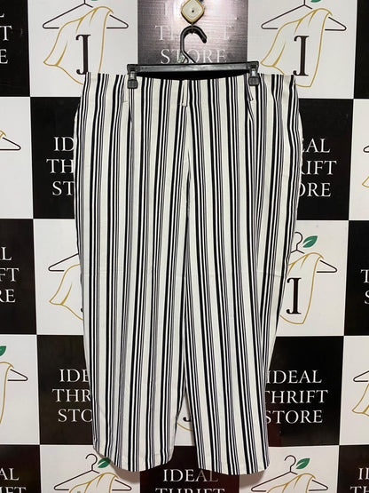 KATIES |XXL| WAIST 38| B26| VERTICAL STRIPED WIDE-LEG TROUSERS