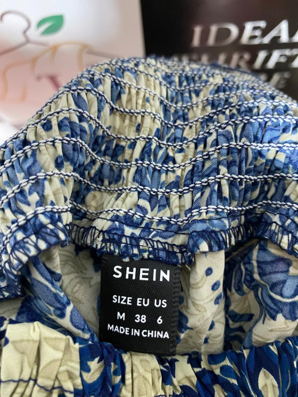 SHEIN |M| WAIST 26| B26| BOHO DAMASK PRINT SMOCKED WIDE-LEG TROUSERS