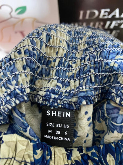 SHEIN |M| WAIST 26| B26| BOHO DAMASK PRINT SMOCKED WIDE-LEG TROUSERS