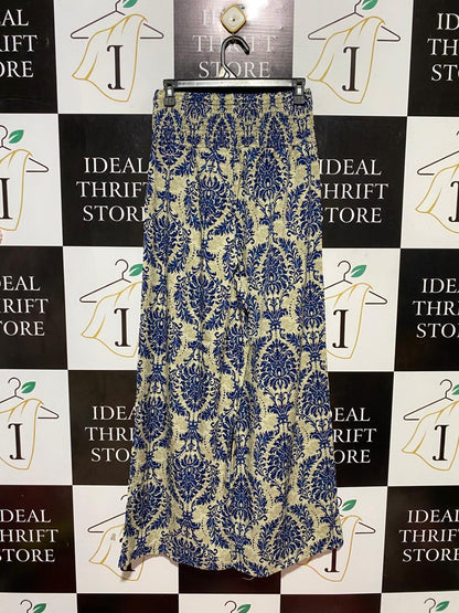 SHEIN |M| WAIST 26| B26| BOHO DAMASK PRINT SMOCKED WIDE-LEG TROUSERS