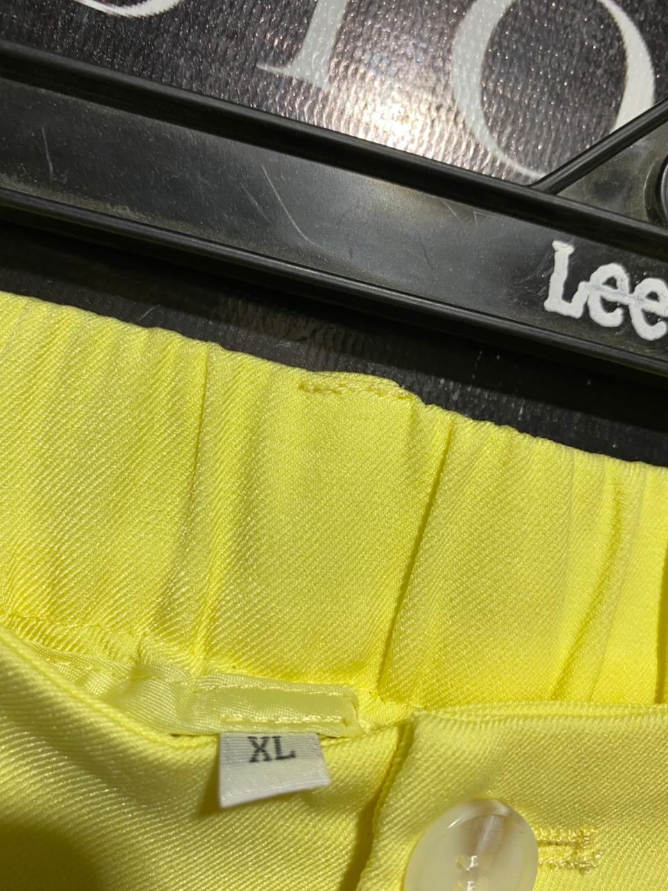 |XL| WAIST 32| B26| PREMIUM HIGH-WAISTED STRAIGHT-LEG YELLOW TROUSERS
