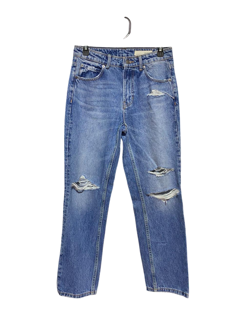 SASS & BIDE |L| WAIST 29| B27| HIGH WAISTED DISTRESSED STRAIGHT LEG DENIM JEANS