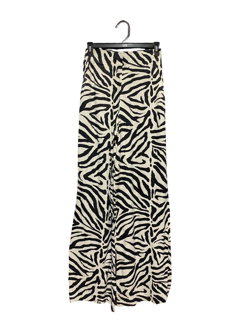 ZARA |XS| WAIST 24| B27| WOMEN PREMIUM ZEBRA PRINT WIDE-LEG TROUSERS