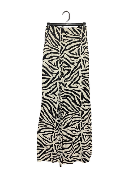 ZARA |XS| WAIST 24| B27| WOMEN PREMIUM ZEBRA PRINT WIDE-LEG TROUSERS