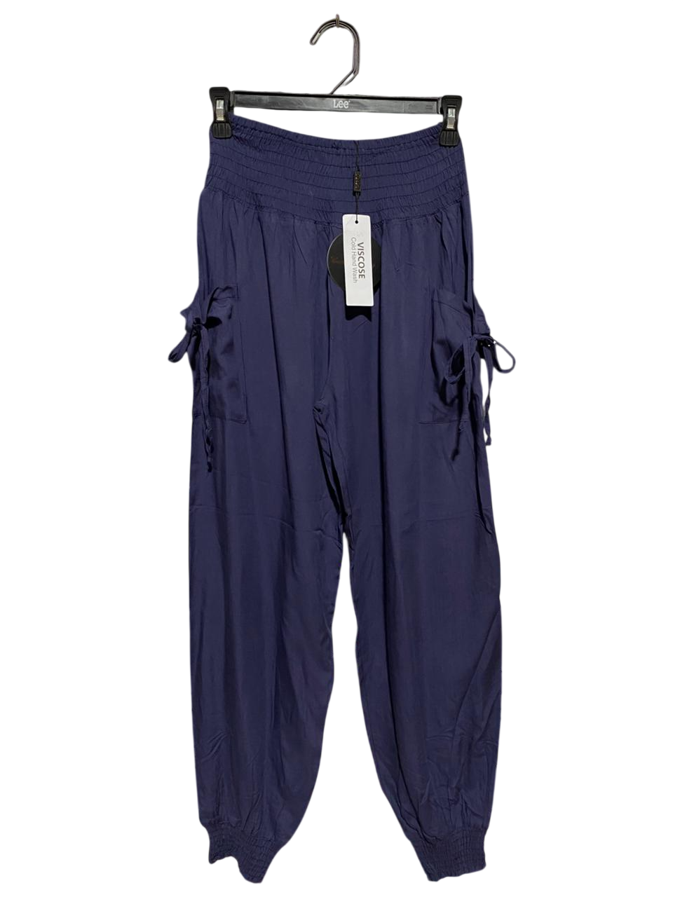 CAROLINE MORGAN |XS| WAIST 24| B27| WOMEN PREMIUM VISCOSE SMOCKED WAIST JOGGER TROUSERS