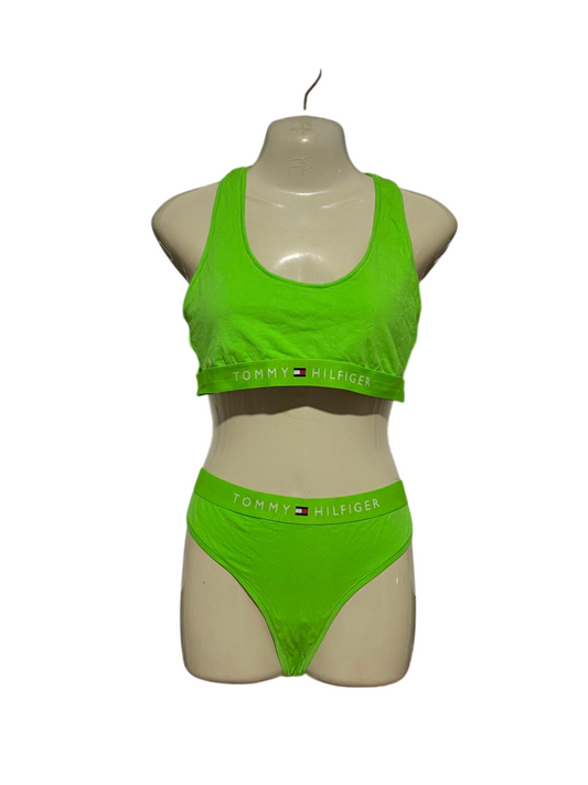TOMMY HILFIGER |L| B27| WOMEN NEON GREEN LINGERIE SET