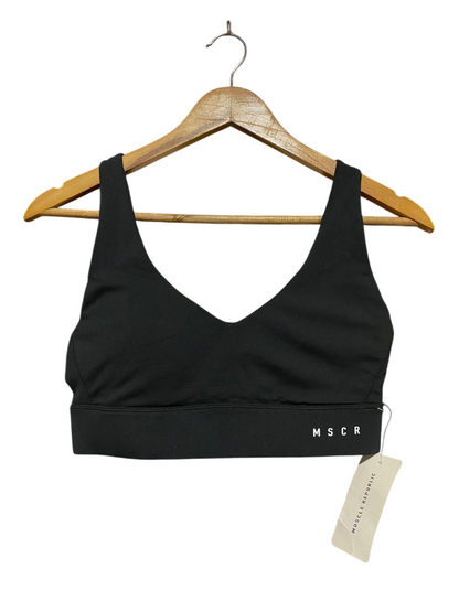 MUSCLE REPUBLIC |M| BUST 15| B27| BLACK V-NECK SPORTS BRA WITH WIDE UNDERBAND