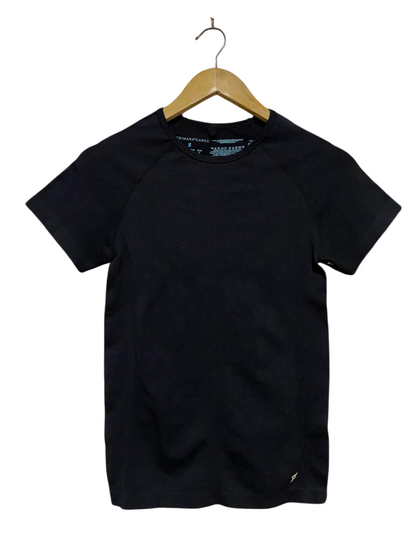 PRIMARK CARES |S| BUST 15| B27| WOMEN JET BLACK SEAMLESS RAGLAN SPORTS T-SHIRT