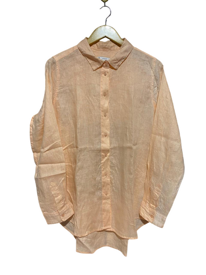 WOMAN |XL| BUST 22| B28| PEACH ORANGE LIGHTWEIGHT BUTTON-DOWN SHIRT