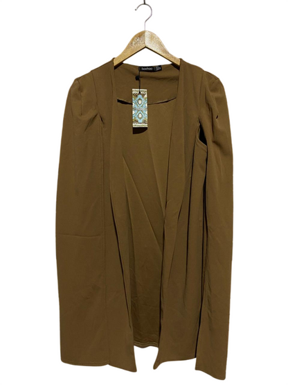BOOHOO |M| BUST 19| B28| WOMEN KHAKI BROWN SLEEVELESS CAPE BLAZER JACKET