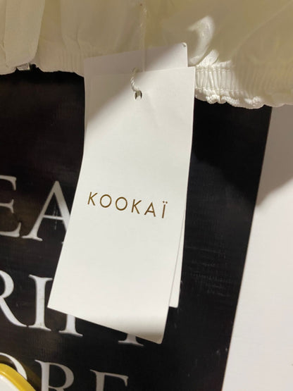KOOKAI |S| BUST 14| B28| PREMIUM WHITE LINEN-LOOK BUSTIER CROP TOP