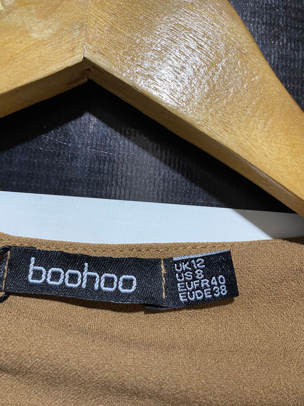 BOOHOO |M| BUST 19| B28| WOMEN KHAKI BROWN SLEEVELESS CAPE BLAZER JACKET