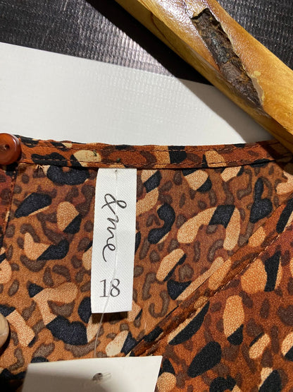 & ME |XL| BUST 23| B28| WOMEN LEOPARD ANIMAL PRINT LONG SLEEVE BLOUSE