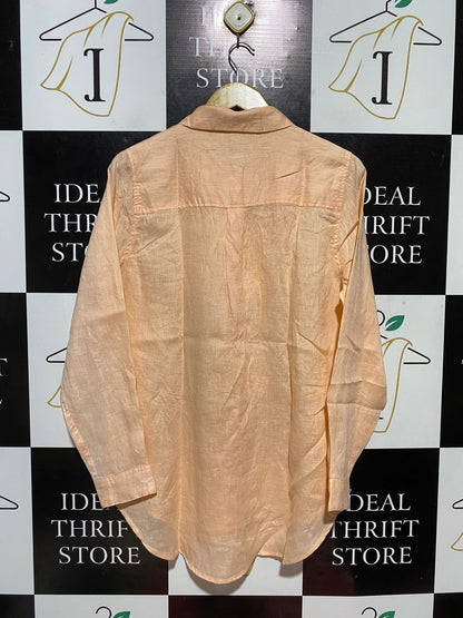 WOMAN |XL| BUST 22| B28| PEACH ORANGE LIGHTWEIGHT BUTTON-DOWN SHIRT