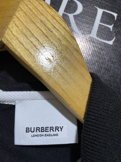 BURBERRY |S| BUST 16| B28| WHITE AND BLACK EMBOSSED LOGO POLO MINI DRESS