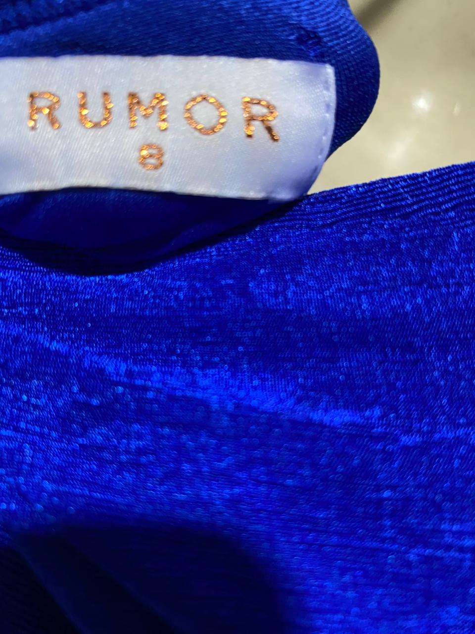 RUMOR |S| BUST 15| B28| WOMEN ROYAL BLUE COWL NECK RUCHED MAXI DRESS