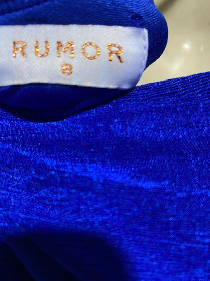 RUMOR |S| BUST 15| B28| WOMEN ROYAL BLUE COWL NECK RUCHED MAXI DRESS